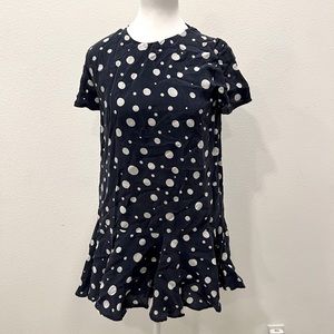 Zara navy blue polka dot mini dress. Size S